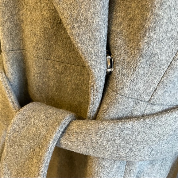 ASOS COAT JACKET US 14 GRAY PEPLUM SWING CHIC BELTED BUTTON CLOSURE MINT COND - Picture 7 of 14